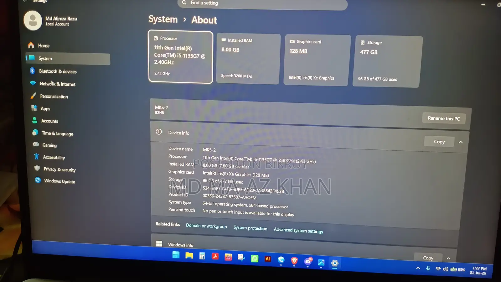 Laptop Lenovo Ideapad 3 8GB Intel Core I5 SSD 500GB