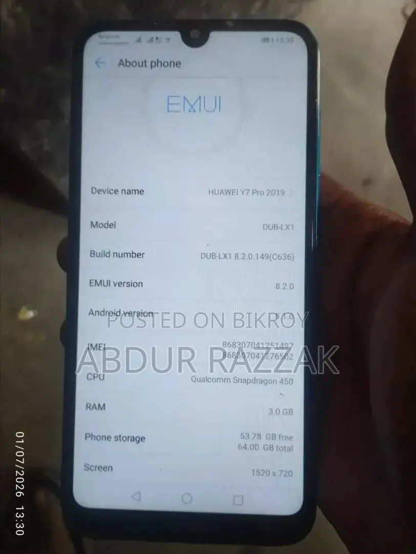 Huawei Y7 Prime 2019 64 GB Blue