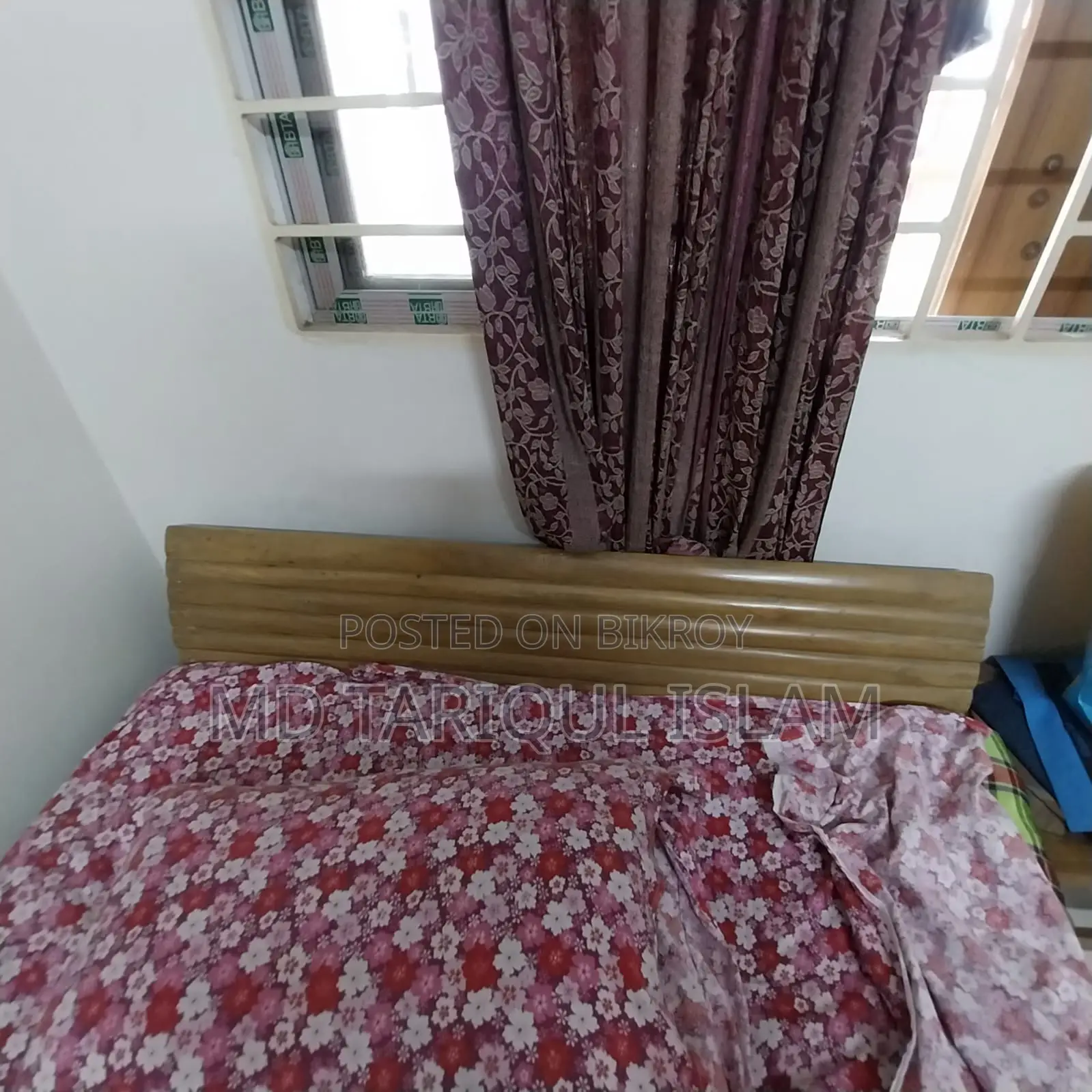 Original Teak Wood Dining Table, Chairs, and Bed for Sale