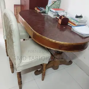 Original Teak Wood Dining Table, Chairs, and Bed for Sale