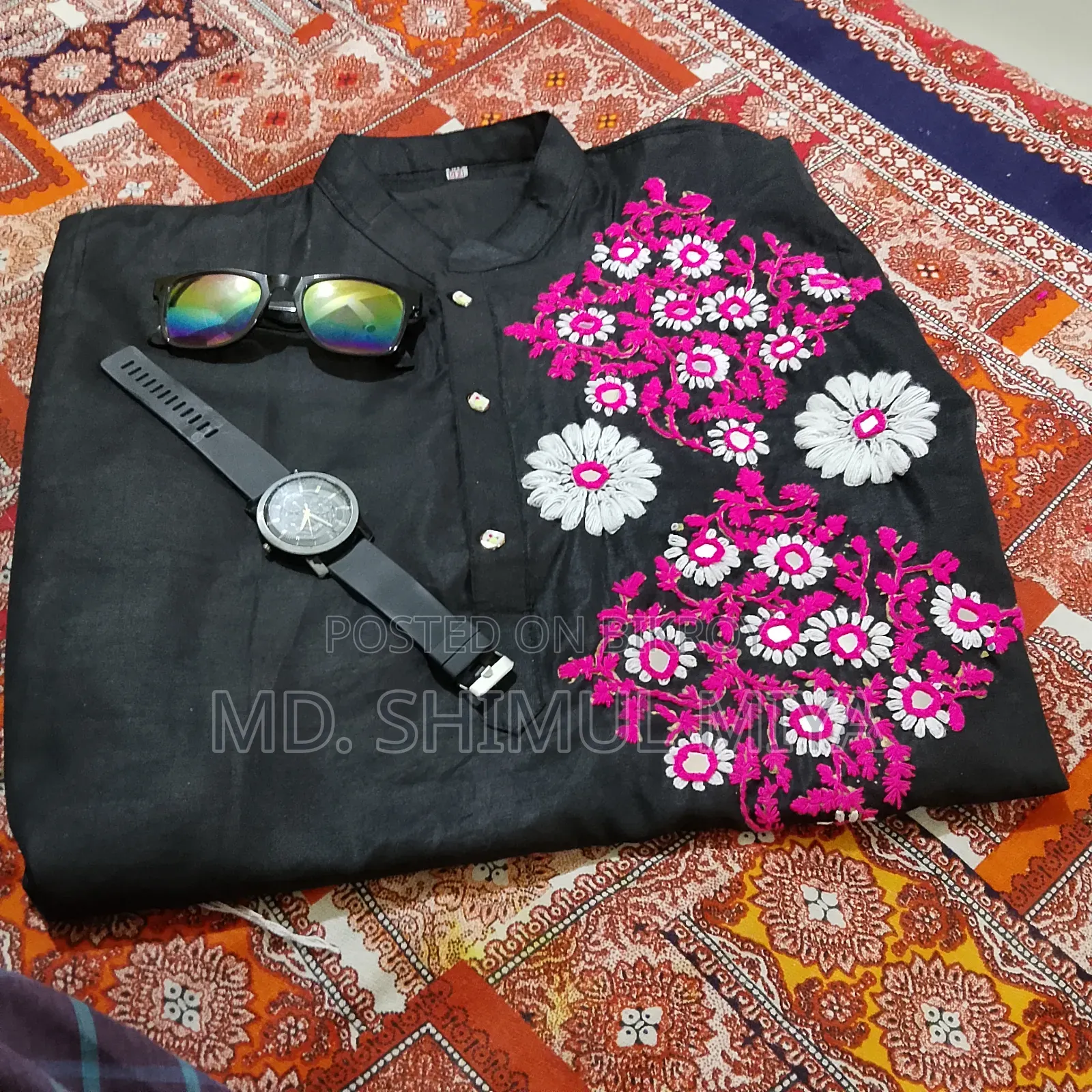 Hand-embroidered Panjabi
