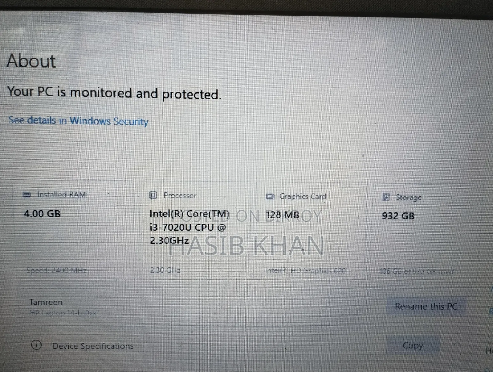 Laptop HP 14S 4GB Intel Core i3 SSD 250GB
