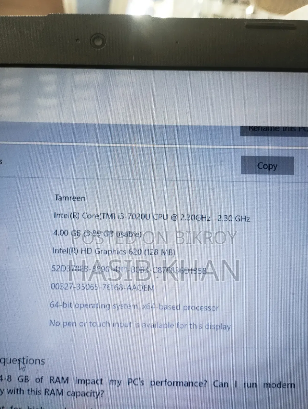 Laptop HP 14S 4GB Intel Core i3 SSD 250GB