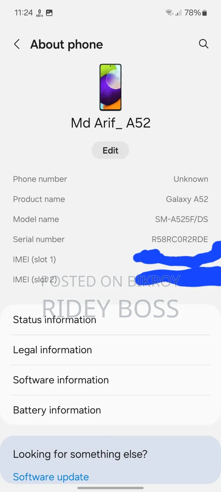 New Samsung Galaxy A52 128 GB Black