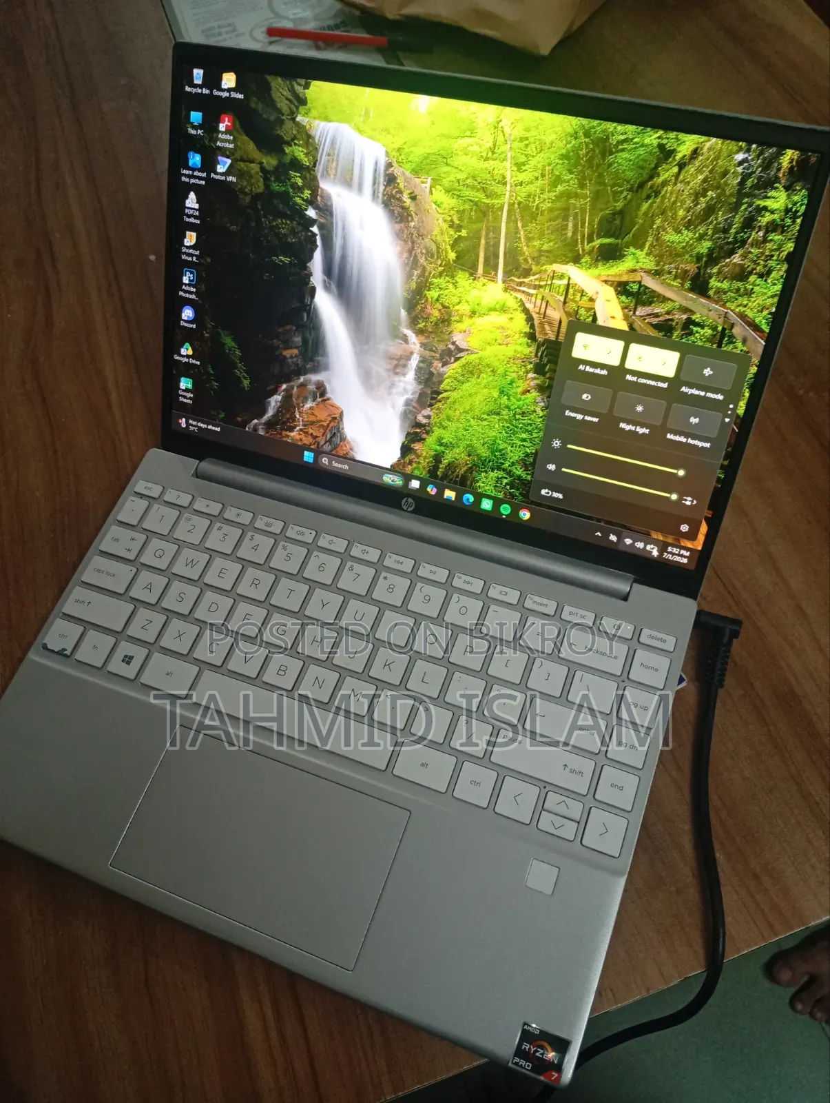 Laptop HP 15-dw1197nia 16GB AMD Ryzen 7 SSD 512GB