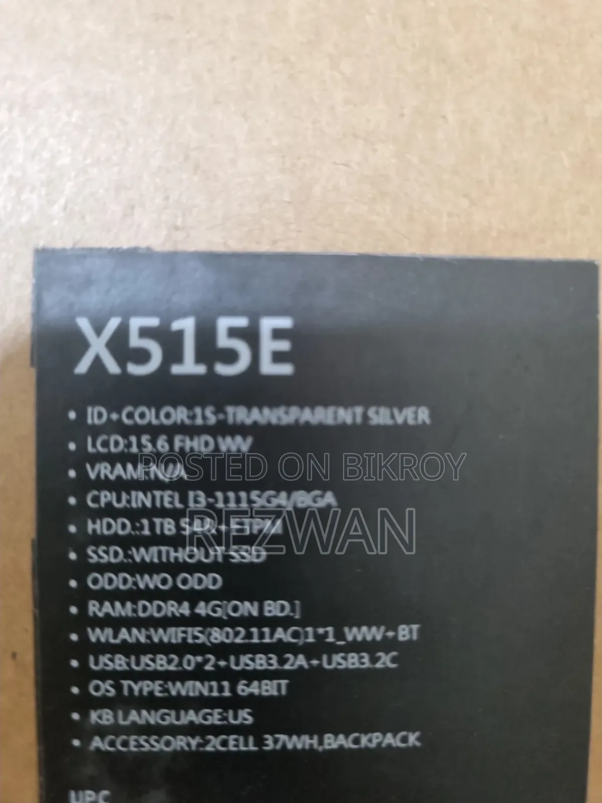 Laptop Asus VivoBook X540SA 4GB Intel Core i3 HDD+SSD 1T