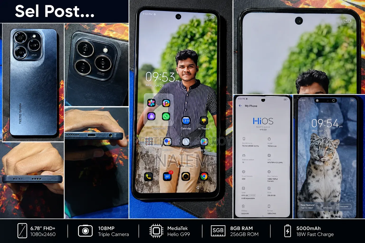 টেকনো স্পার্ক ২০ প্রো ২৫৬ জিবি ব্ল্যাক