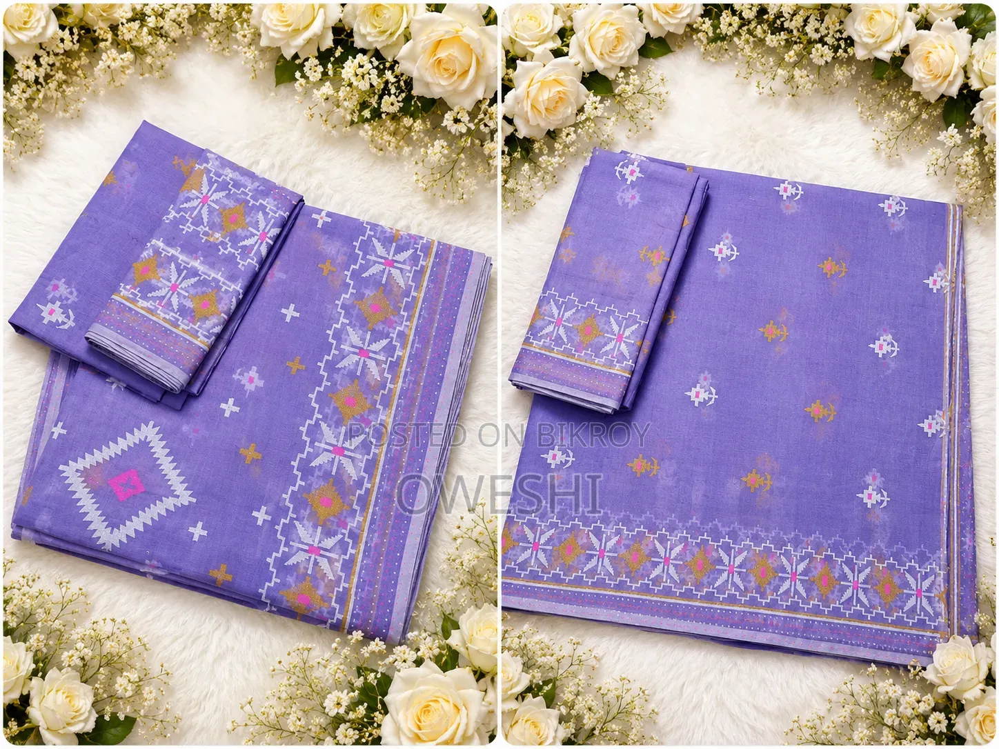 Budget Friendly Halfsilk Block Print Sari