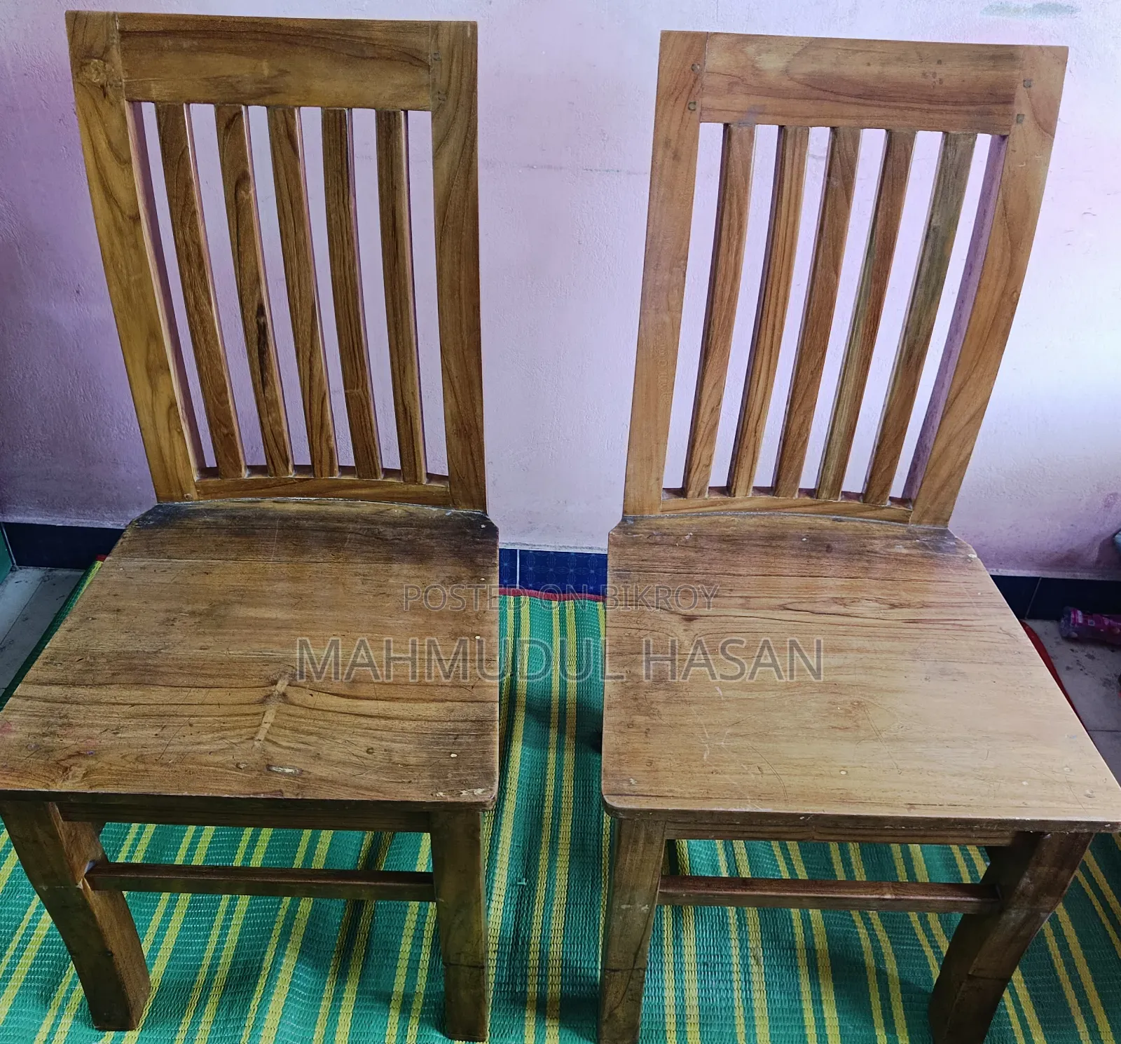6 Pure Teak Wood Chairs for Sale