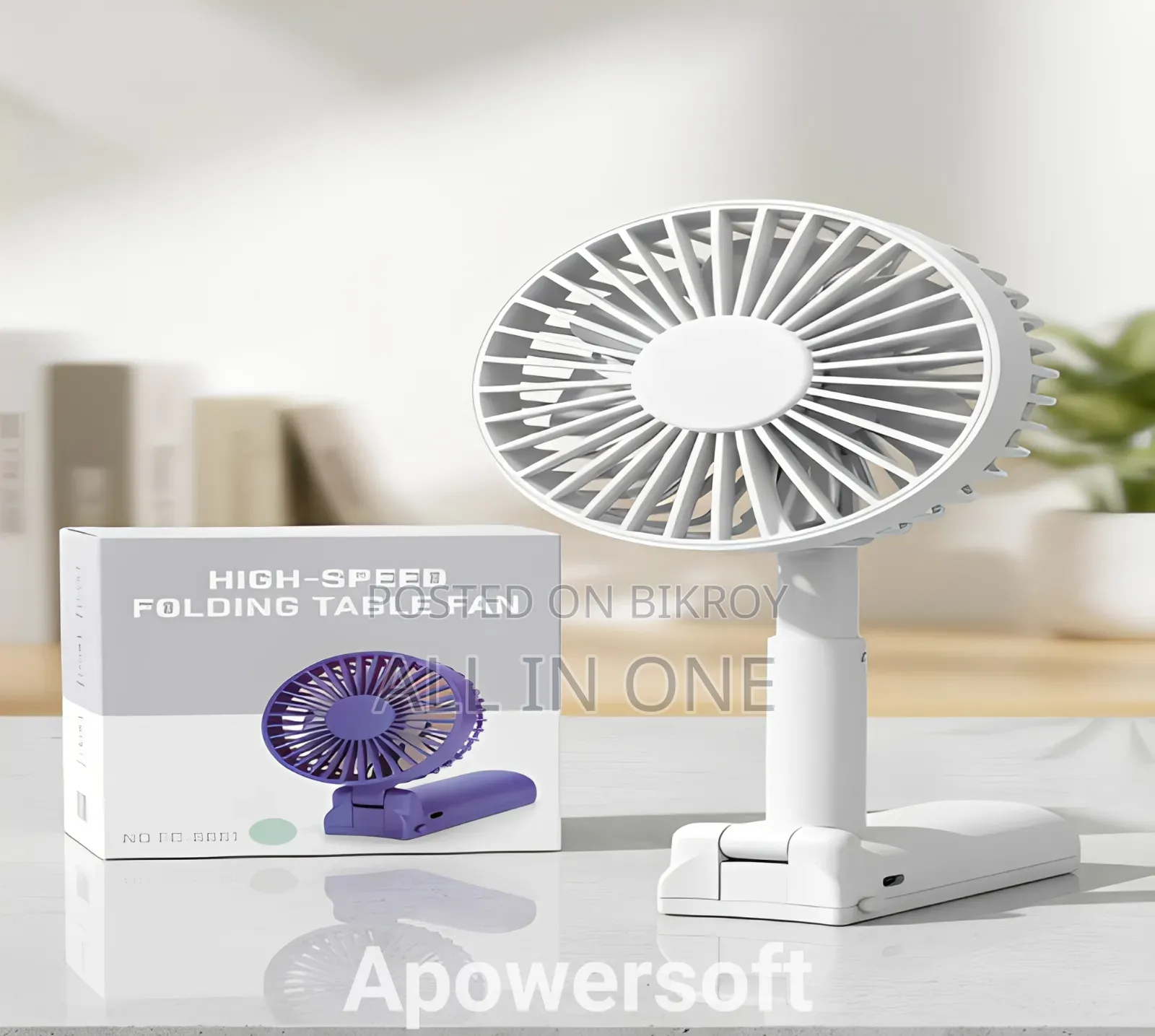 High-Speed Folding Table Fan - Portable Handheld Fan (Model: Fc-6661)