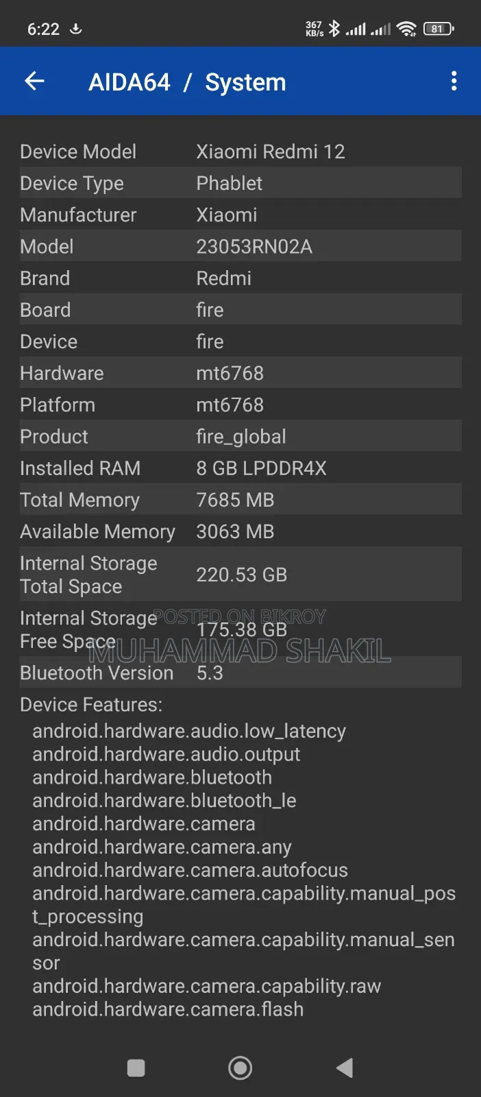 Xiaomi Redmi 12 256 GB Black