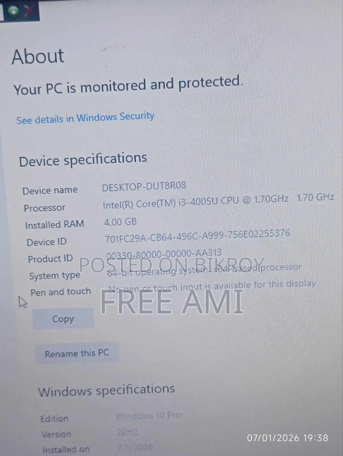 Laptop HP 240 4GB Intel Core I3 HDD 500GB