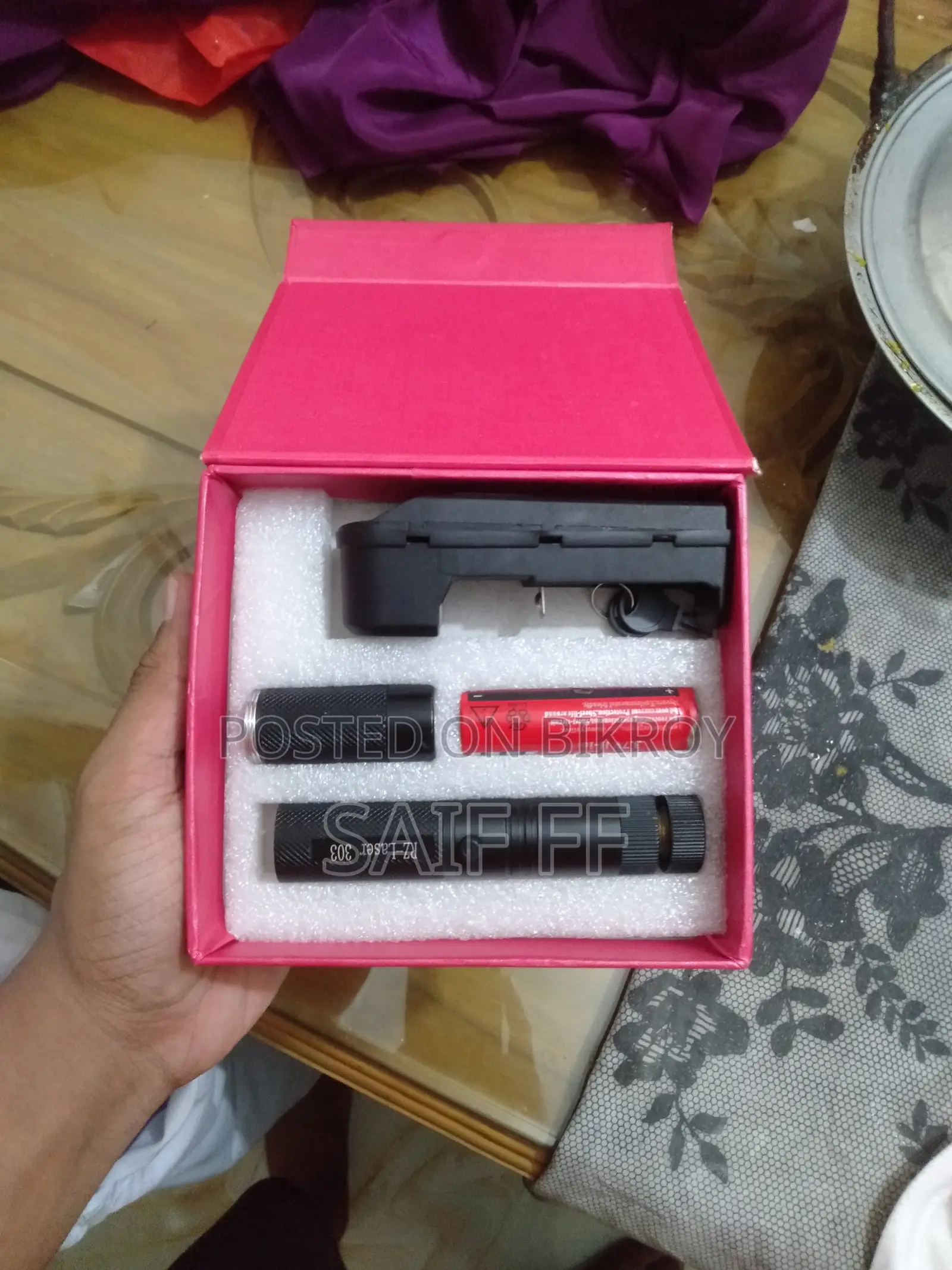 A laser light with an amazing watch