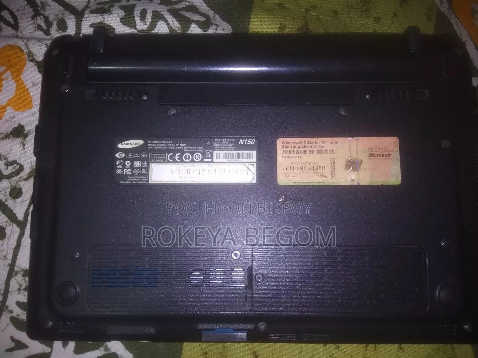 Laptop Samsung N150 2GB Intel Atom HDD 256GB