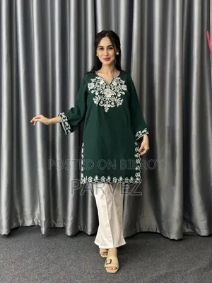 Stylish Look: Deep Green Embroidery