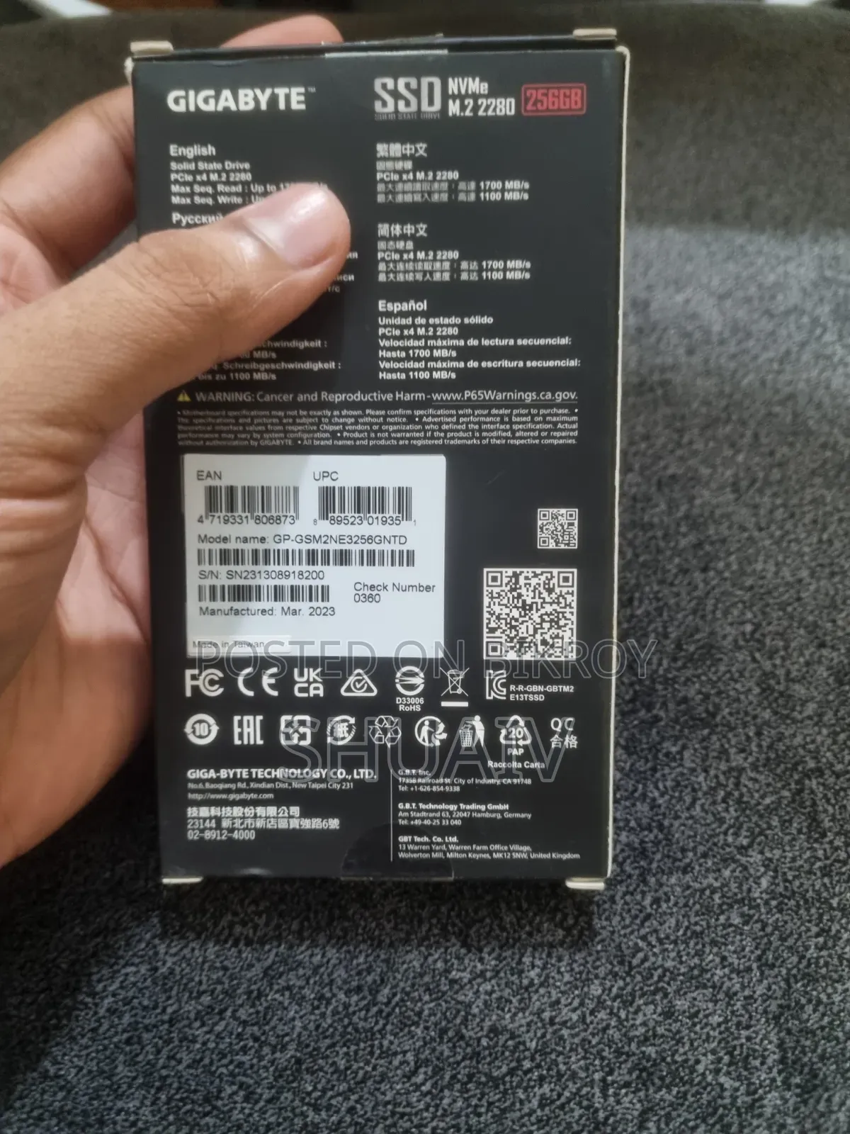 256GB NVMe SSD | Gigabyte | Windows Installed