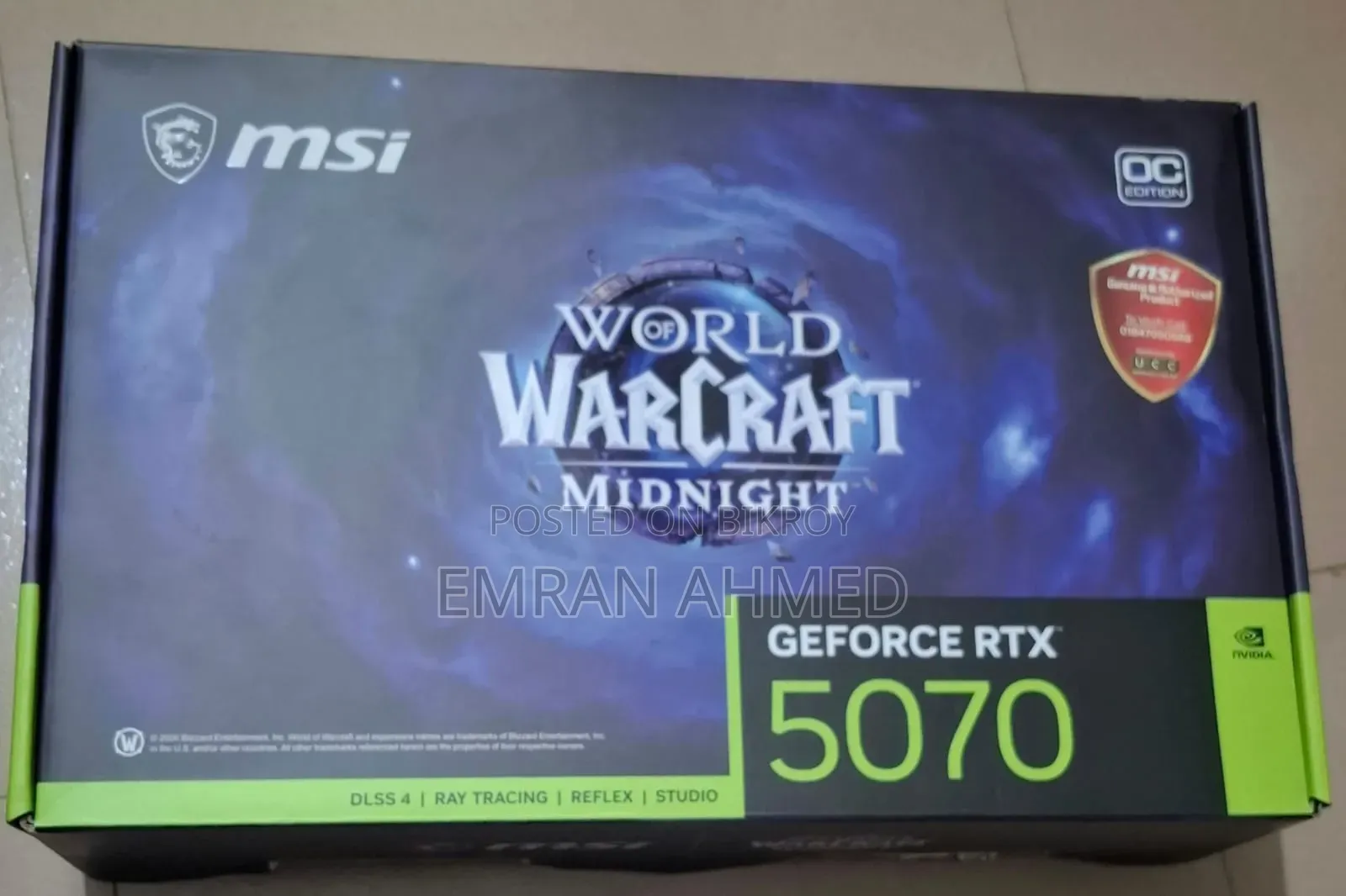 Msi Geforce Rtx 5070 12g World Of Warcraft Midnight Void Edition Oc