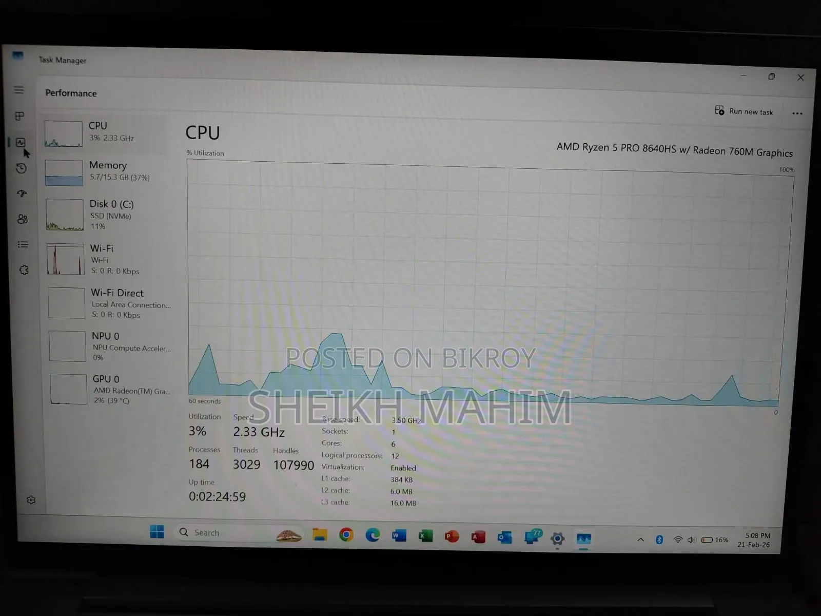 Laptop HP EliteBook 845 G11 16GB AMD Ryzen 5 SSD 512GB