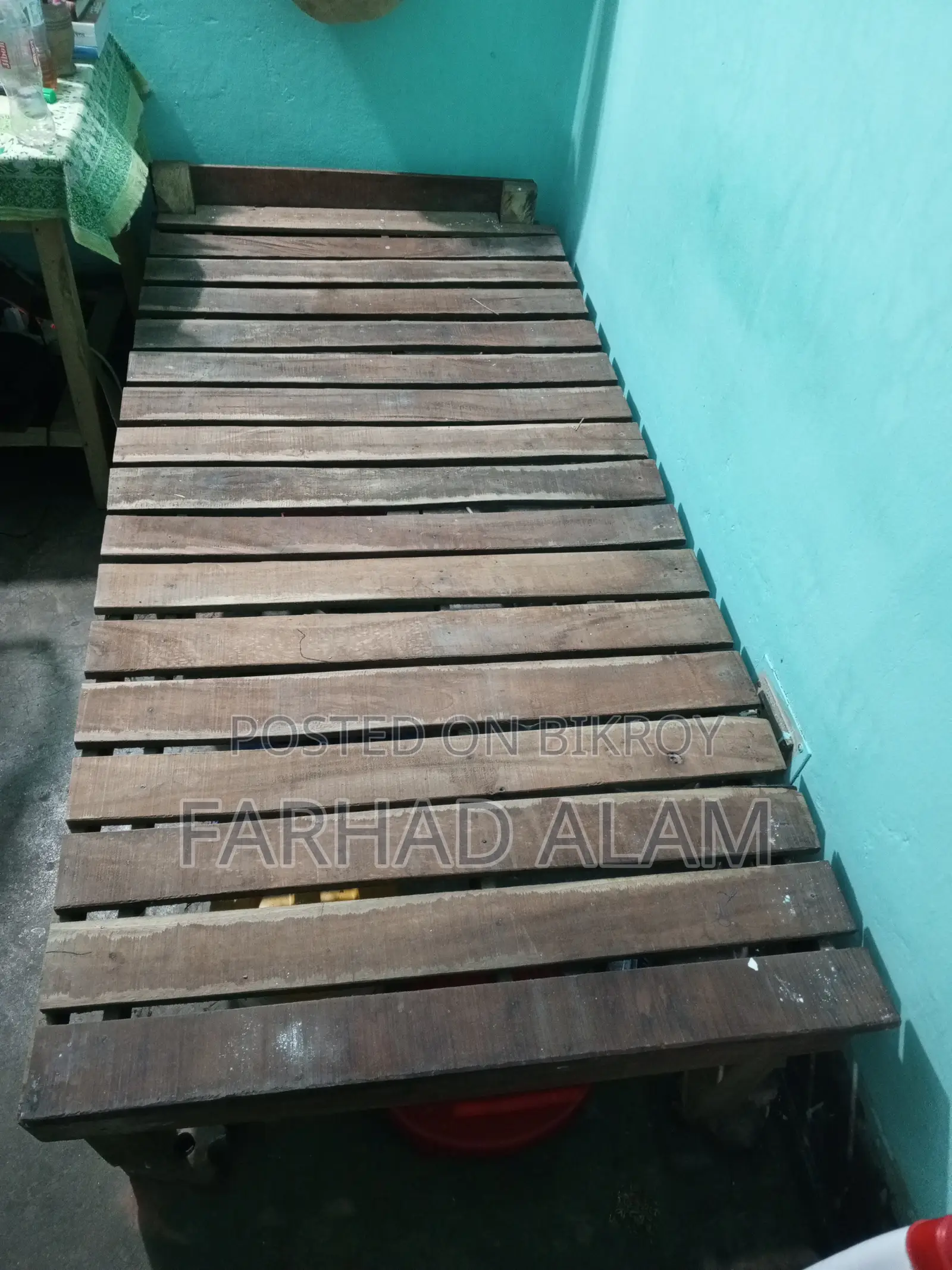 Single Bed, Table and Chair