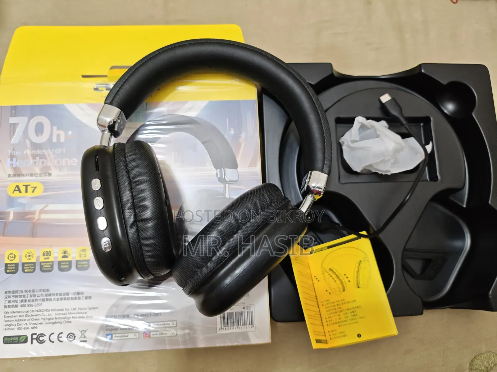 Awei At7 Bluetooth Headphone.