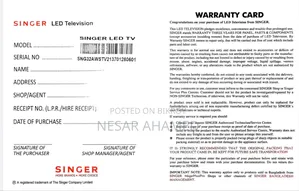 Singer | Frameless LED TV | SNG32AWSTV | 32 Inch