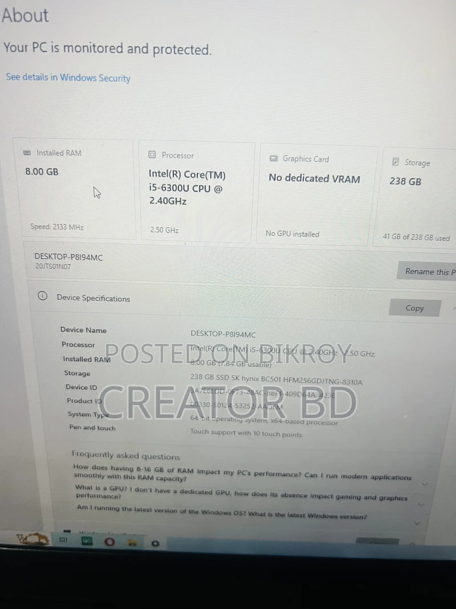 Laptop Lenovo ThinkPad T470s 8GB Intel Core i5 SSD 256GB