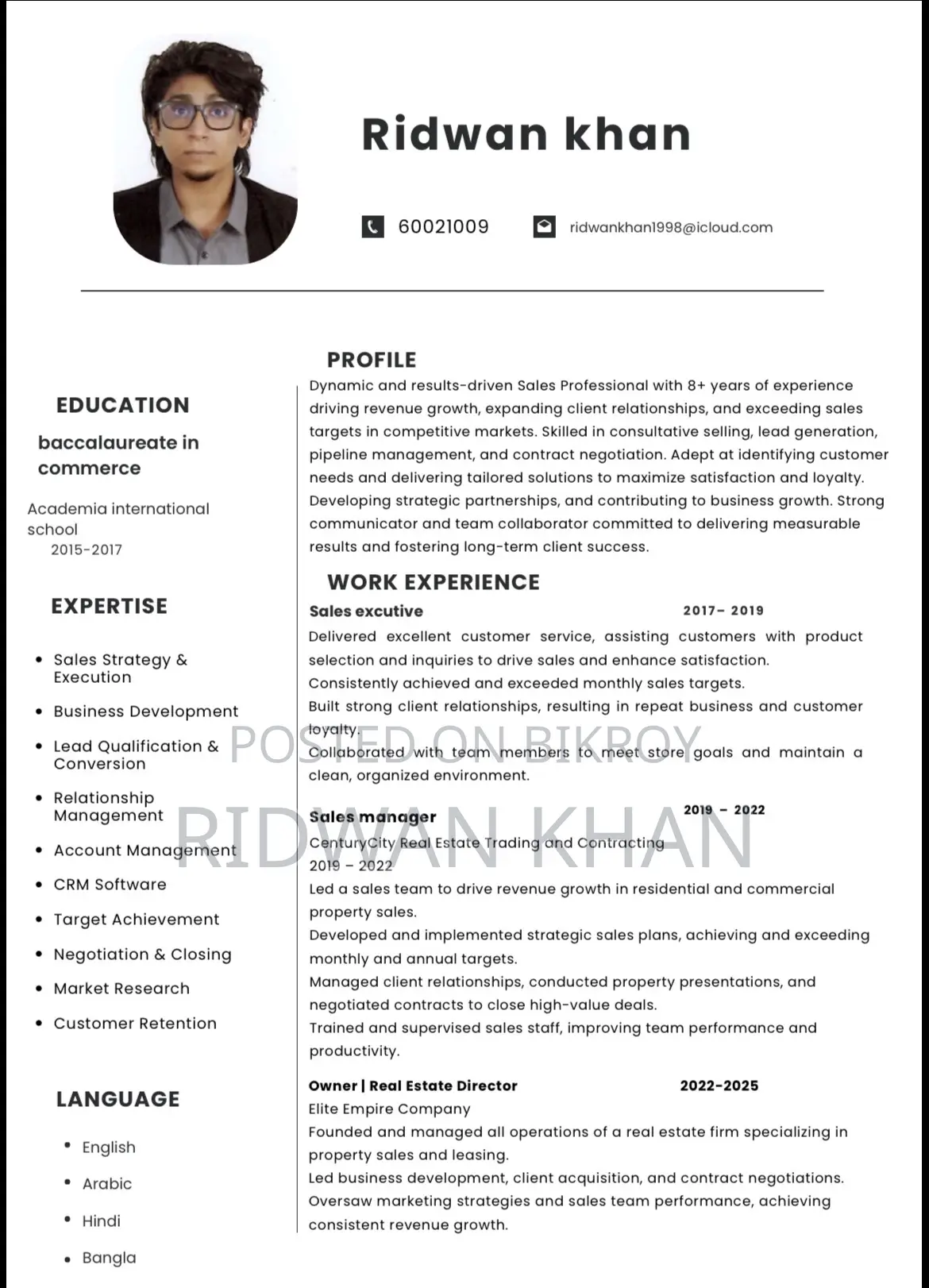 Ex - CEO, GM, DGM and Sales Executive