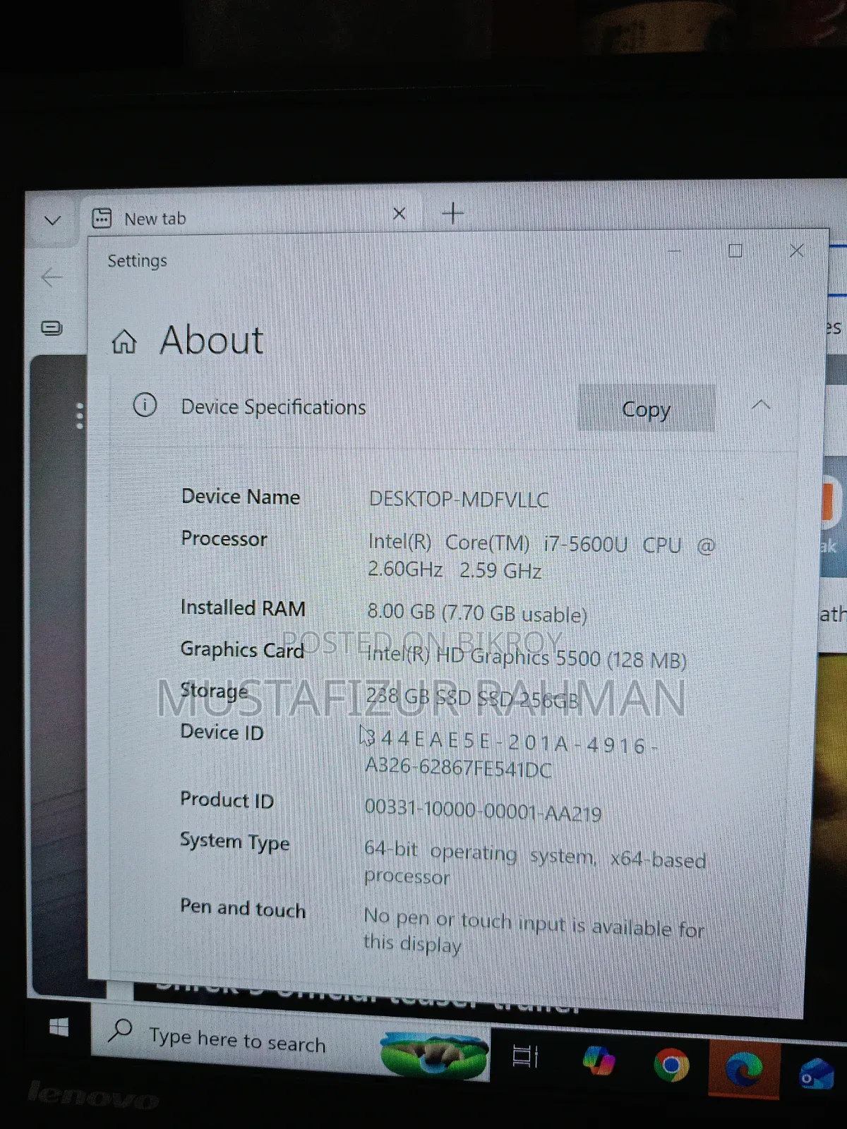 Laptop Lenovo ThinkPad W520 8GB Intel Core I7 SSD 256GB