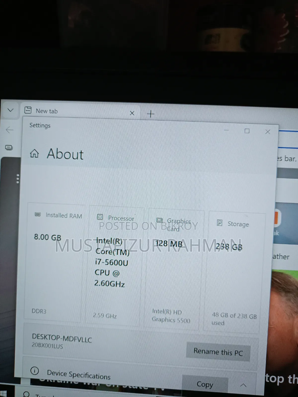 Laptop Lenovo ThinkPad W520 8GB Intel Core I7 SSD 256GB