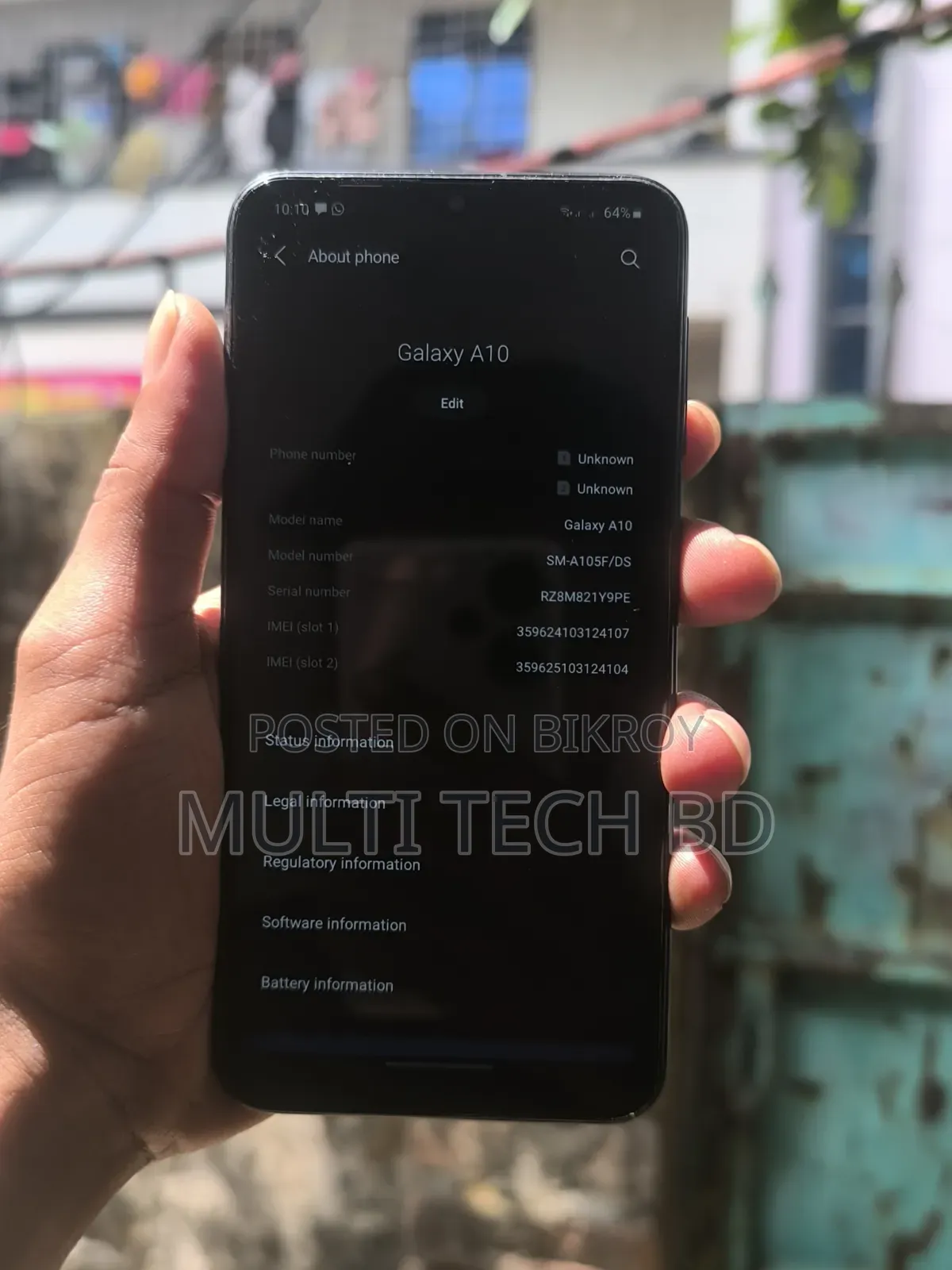 Samsung A10 32 GB Black