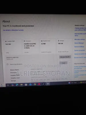 Desktop Computer 16GB Intel Core I5 SSHD (Hybrid) 512GB