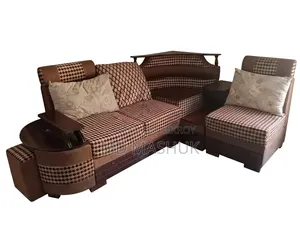 Three sofa sets and one tea table