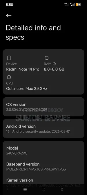 Xiaomi Redmi Note 14 Pro 5G 256 GB Black