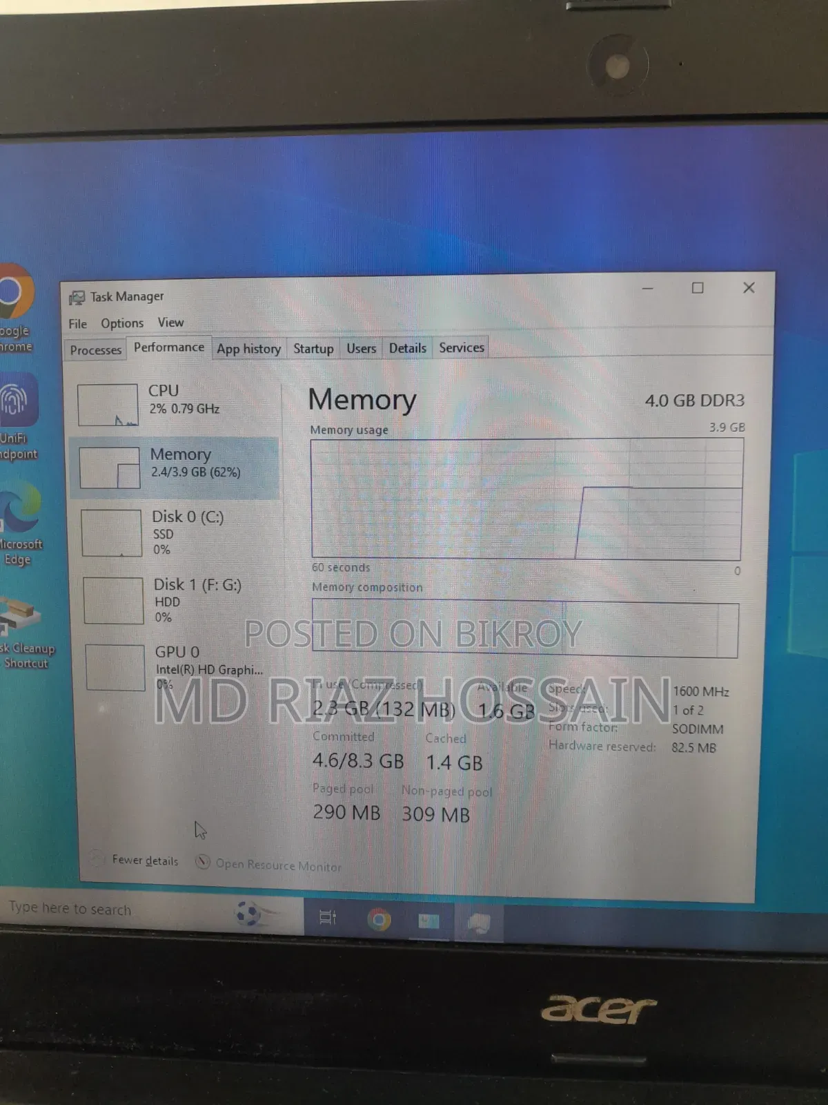 Laptop Acer Aspire 1430Z 4GB Intel Core I3 HDD+SSD 500GB