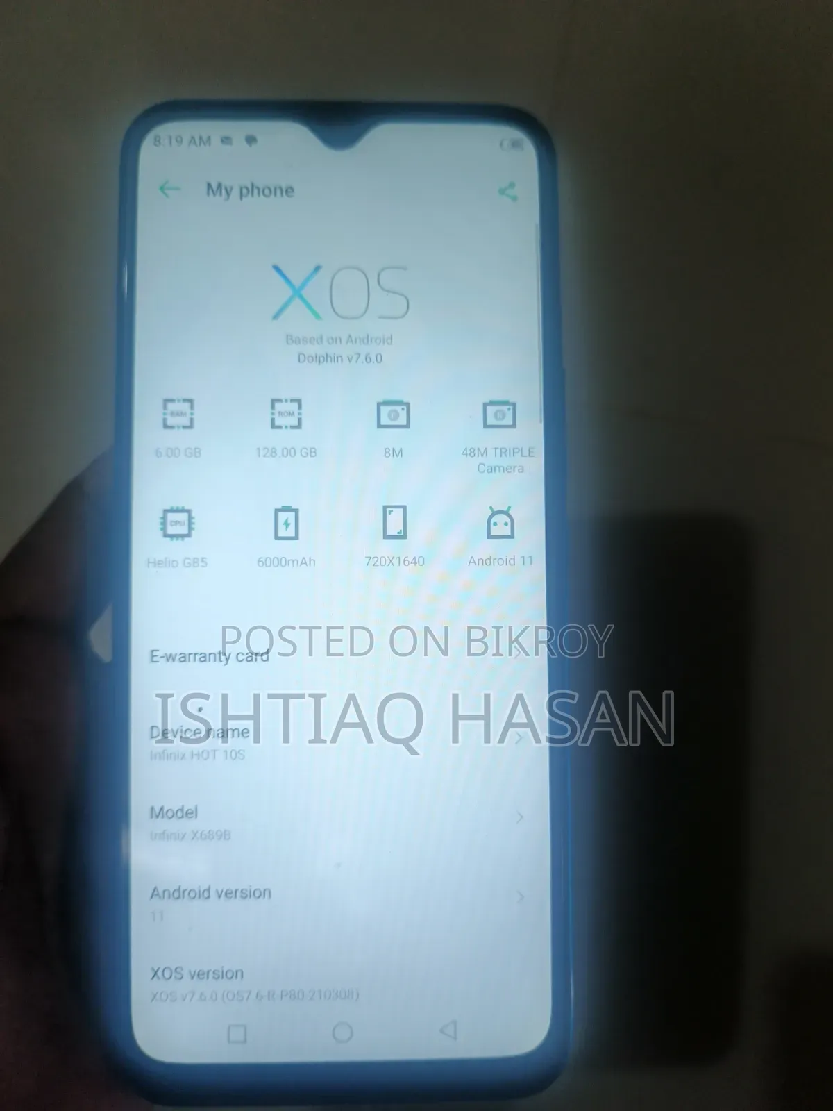 Infinix Hot 10S 128 GB Blue