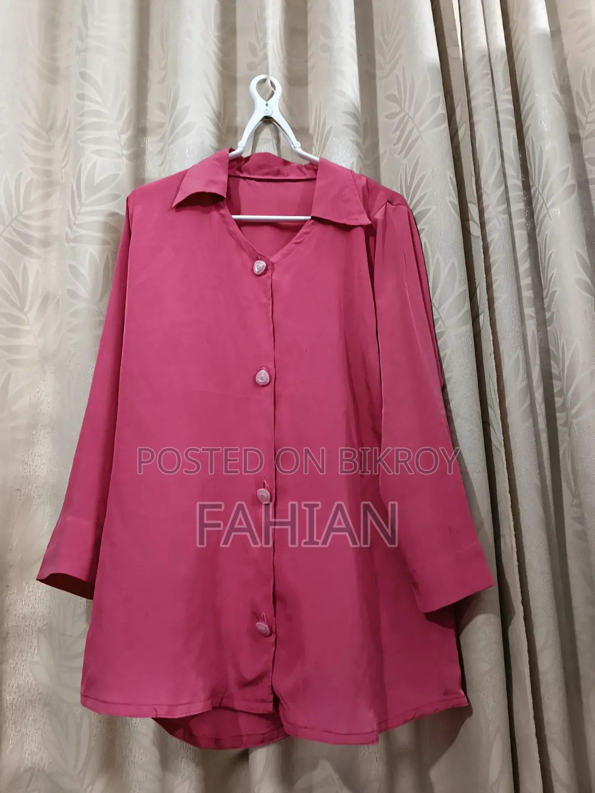 Bold Pink Collar Shirt