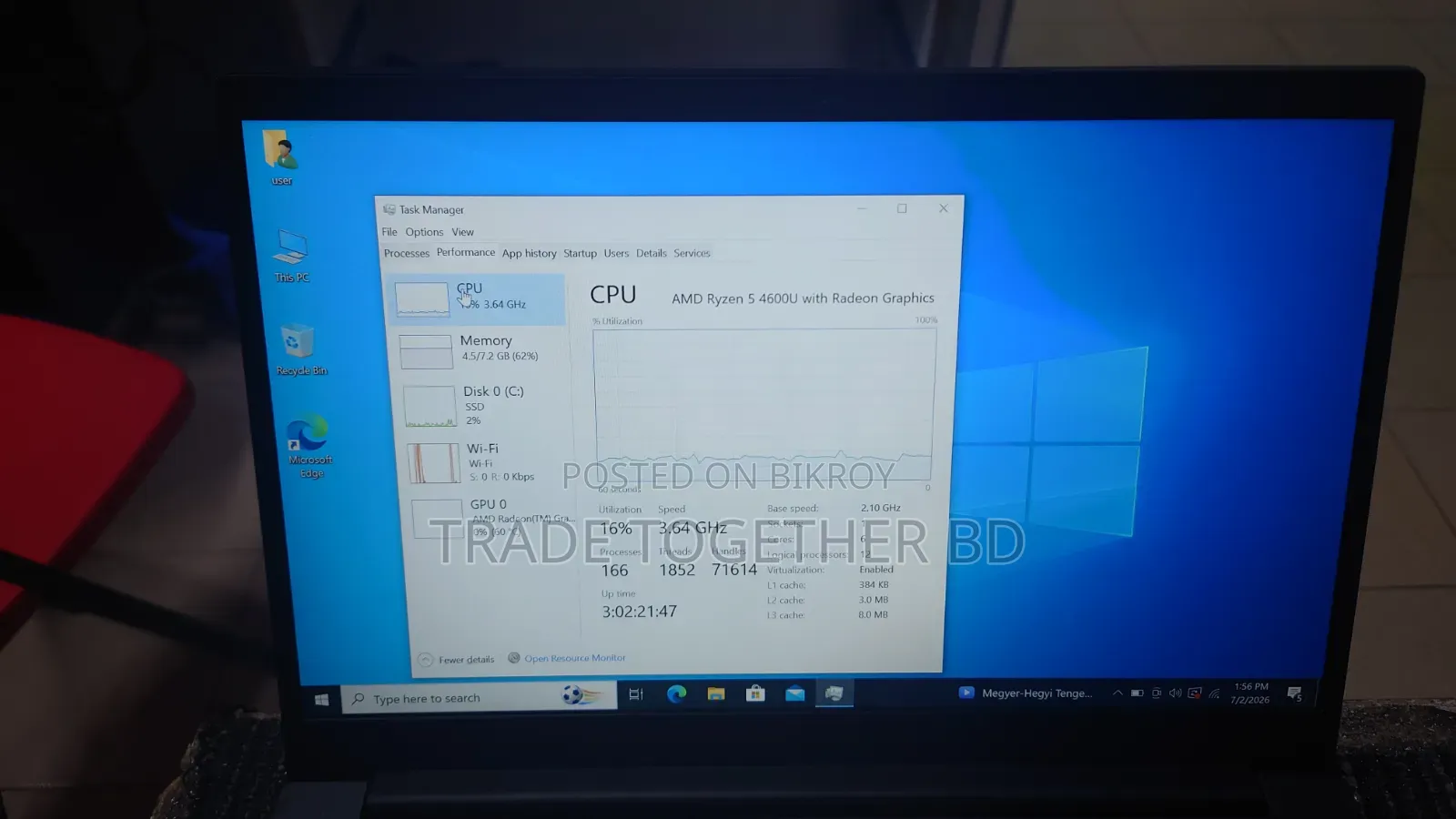 Laptop Lenovo ThinkPad E14 Gen 2 8GB AMD Ryzen 5 SSD 256GB