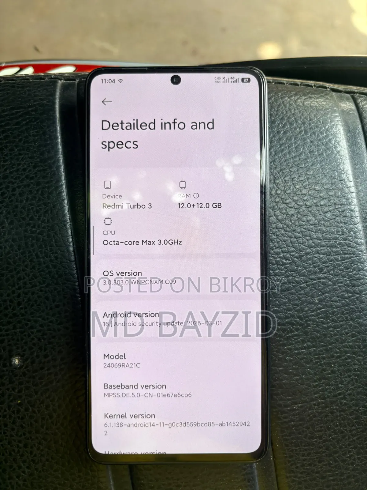 Xiaomi Redmi Turbo 4 256 GB Black