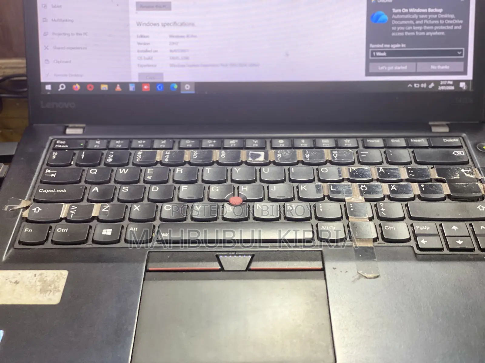 Laptop Lenovo ThinkPad T470 8GB Intel Core I5 SSD 256GB