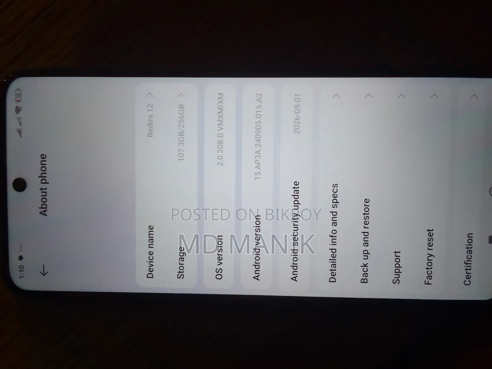 Xiaomi Redmi 12 256 GB Black