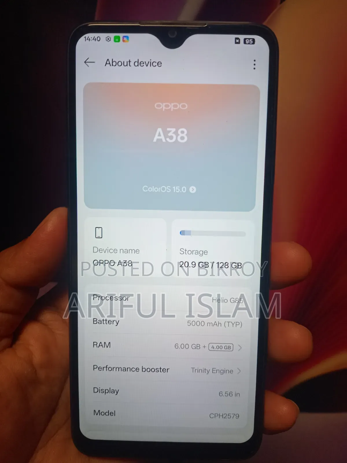 Oppo A38 128 GB Black