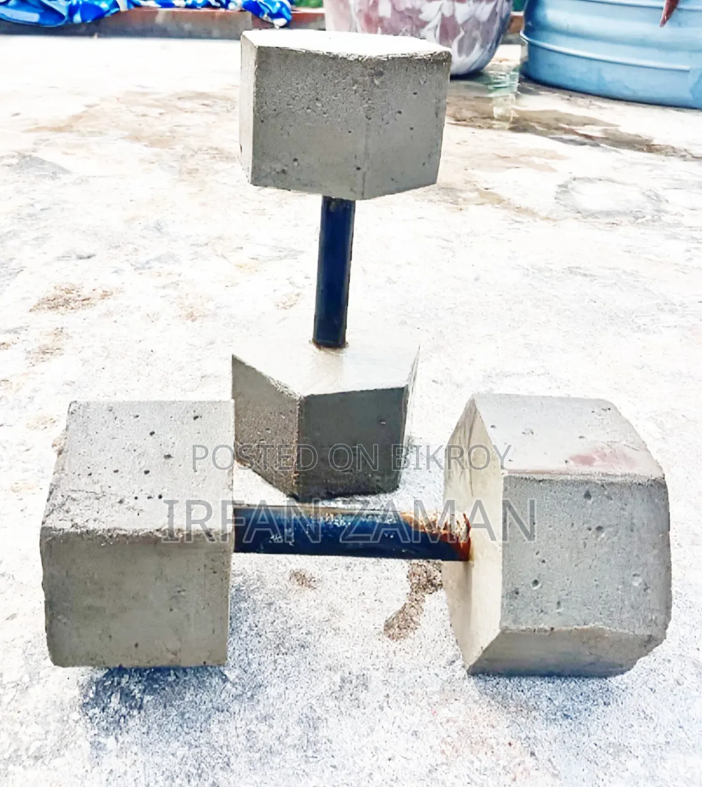 Handmade Concrete Dumbbell