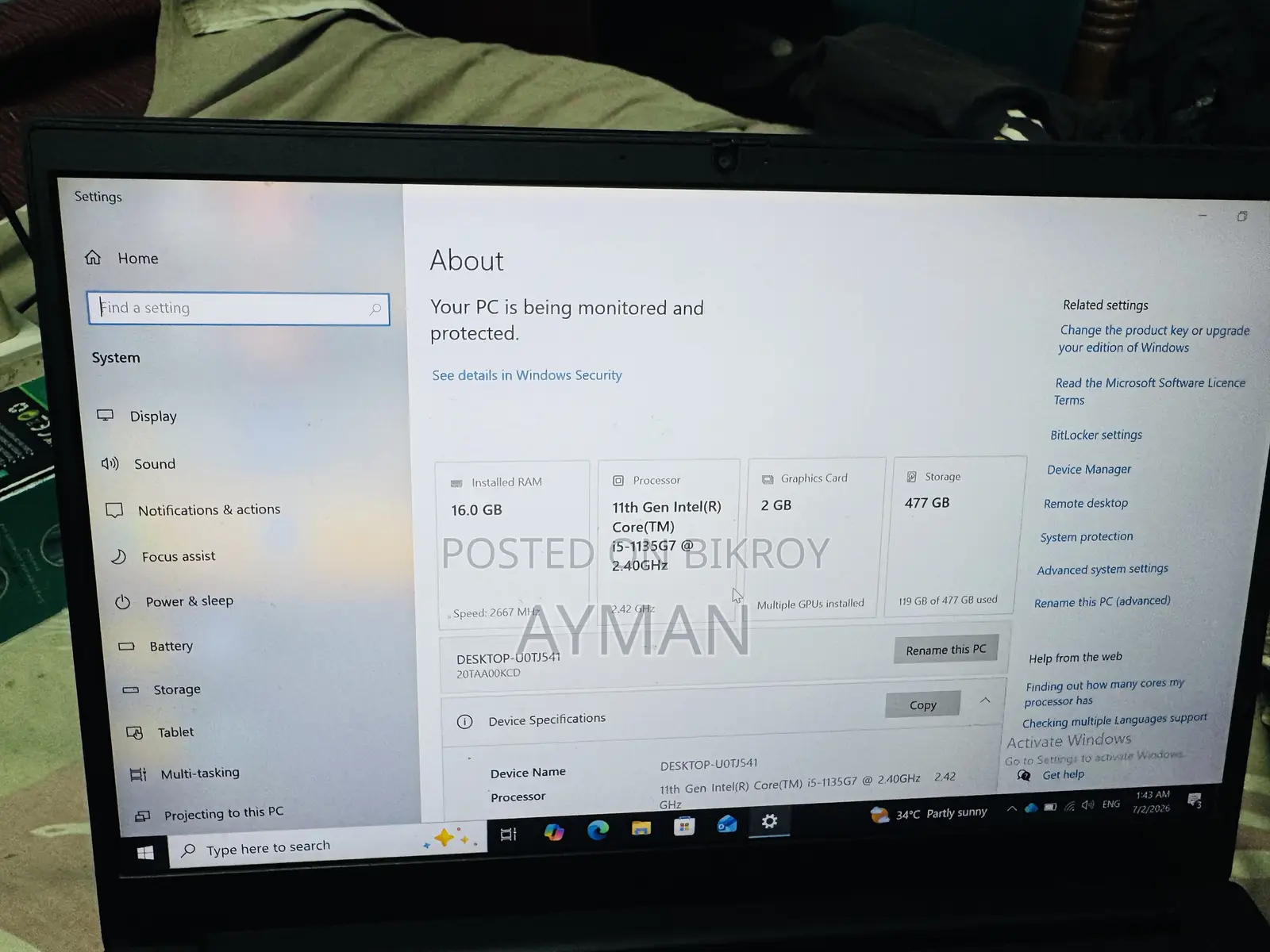 Laptop Lenovo ThinkPad E14 Gen 2 16GB Intel Core I5 SSD 512GB