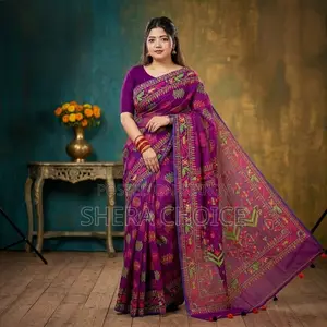 সম্পূর্ণ এমব্রয়ডারি ও ডলার ওয়ার্কের রাজকীয় বুটিক্স শাড়ি!