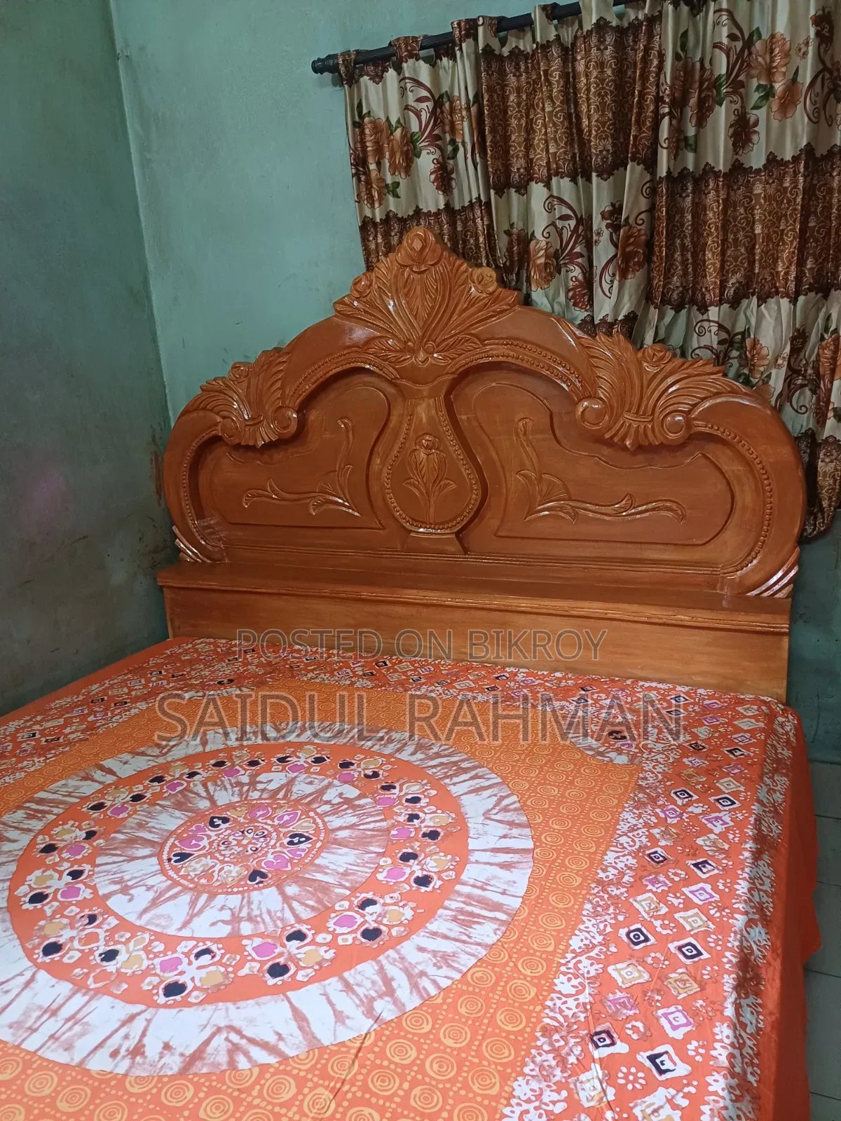 সেগুনের সেমি বক্স খাট কিং সাইজ ৬/৭ ফিট