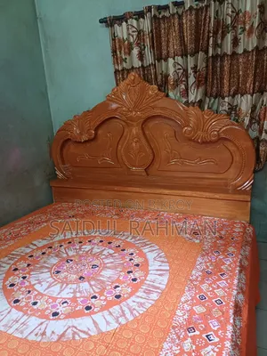 সেগুনের সেমি বক্স খাট কিং সাইজ ৬/৭ ফিট
