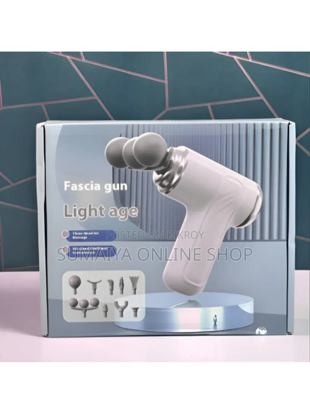3-head Fascia Gun Light Age/Deep Tissue Massage Gun