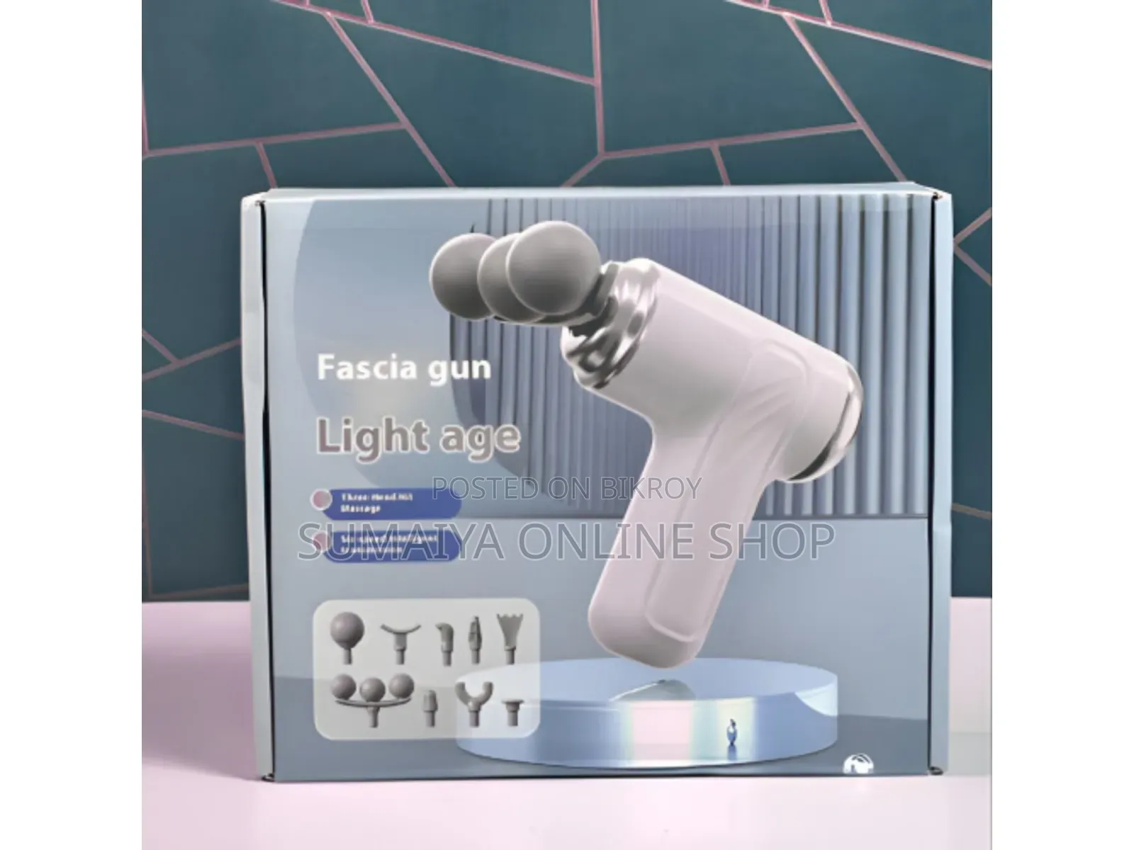 3-head Fascia Gun Light Age/Deep Tissue Massage Gun