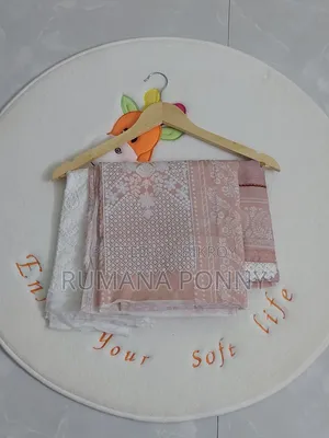 Peach And White Swiss Lawn Unstitched Three Piece