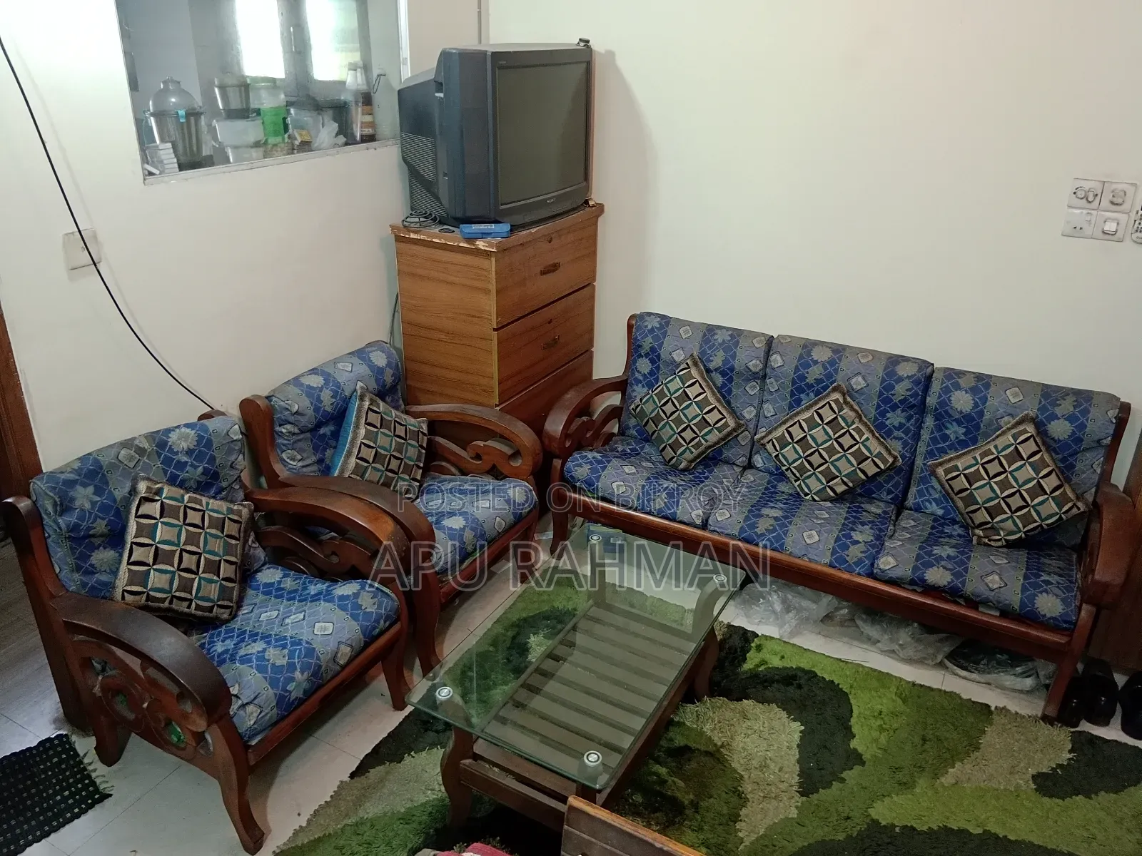 Chittagong Teak Wood Sofa Set with Center Table